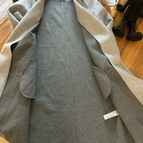 Zara Light Gray Wool Blend Coat - Picture 4 of 6